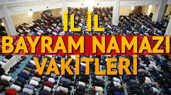 bayram namazi saatleri